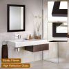 Wall Mount Mirror 11.8x15.7Inch Wood-Like Frame Rectangle Modern Hanging Mirror for Bathroom Bedroom Living Room