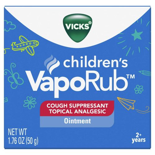 Vicks Children's VapoRub, Topical Chest Rub & Cough Suppressant, over-the-Counter Medicine, 1.76 oz Vicks Children's VapoRub, Topical Chest Rub & Cough Suppressant, over-the-Counter Medicine, 1.76 oz
