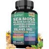 Sea Moss 7000mg Black Seed Oil 4000mg Ashwagandha 2000mg Ginger Blend with Turmeric 2000mg Bladderwrack Burdock & Vitamin D3 Vitamin C with ACV Chloro