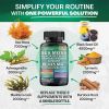Sea Moss 7000mg Black Seed Oil 4000mg Ashwagandha 2000mg Ginger Blend with Turmeric 2000mg Bladderwrack Burdock & Vitamin D3 Vitamin C with ACV Chloro