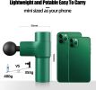 Mini Massage Gun Small Pocket Size Portable Compact Percussion Massager for Travel Gym, 4 Heads 4 Speed